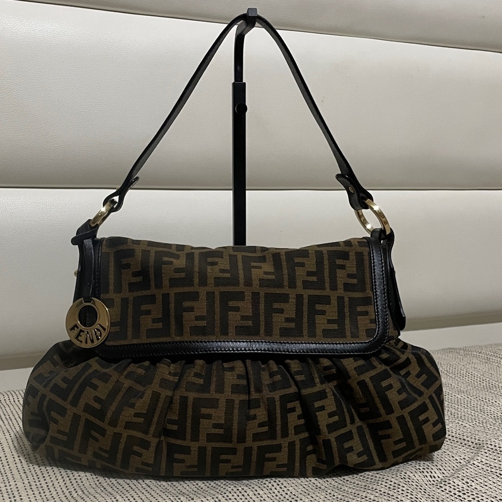 Fendi Zucca Canvas Shoulder Bag